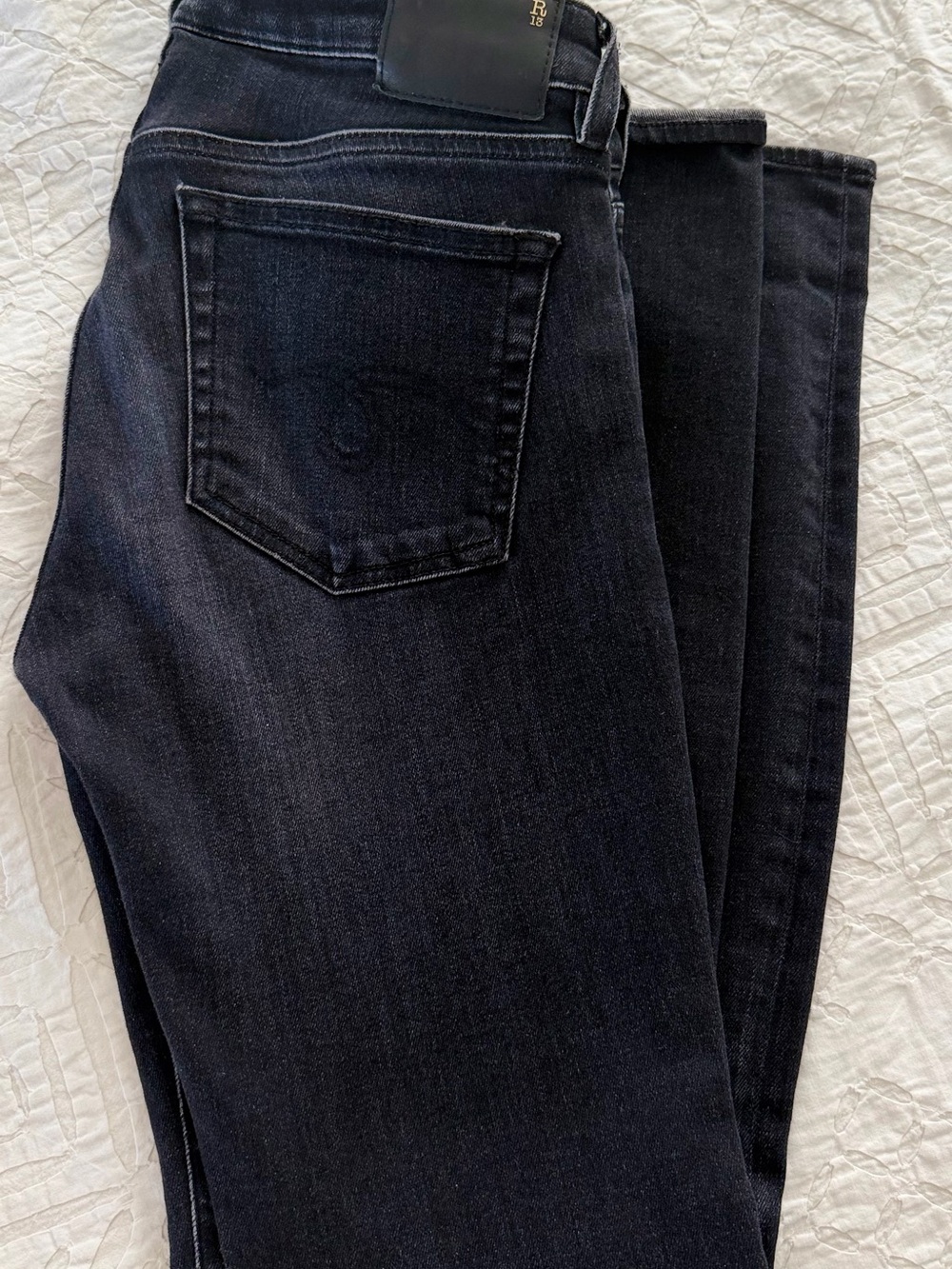 R13 Women's Boot Cut Jeans in Washed Black